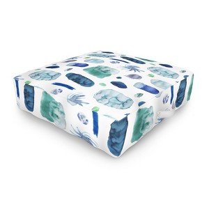Ninola Design Blue Minimal Strokes Abstract Outdoor Floor Cushion - Deny Designs - 1 of 2