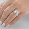Pompeii3 2 1/2Ct Halo Moissanite & Lab Created Diamond Engagement Ring White or Yellow Gold - 4 of 4