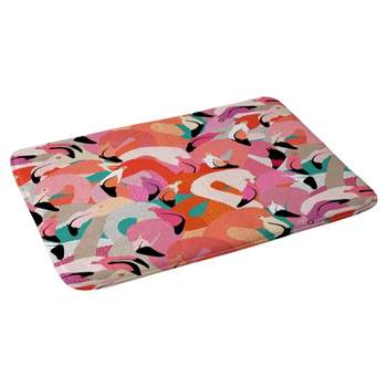 SUSSEXHOME 18 in. x 24 in. Pink Flower Super-Absorbent Washable