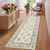Washable Farmhouse Floral Print Living Room Rugs, Soft Non Slip Modern Bedroom Carpet, Ultra Thin Floor Rug for Home Office - 2 of 4