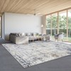 Washable Modern Abstract Rug Non Slip Low Pile Rug Soft Throw Floor Cover Foldable Indoor Carpet for Living Room Bedroom,Blue Orange/5'x7' - 3 of 4