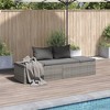 vidaXL Lounge Bed Gray and dark gray Polyethylene rattan - 3 of 4