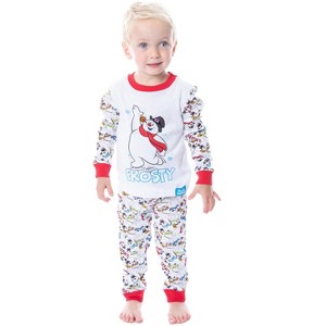 Frosty the Snowman Toddler Holiday Cotton Pajama Set White - 1 of 4