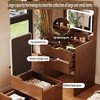 Small Vanity Set, Convertible 3 in 1 Vanity Desk with Mirror and Lights, Vanity Table Makeup Vanity with Flip Top Mirror, Brown - 4 of 4