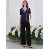 INSPIRE CHIC Women's Summer Short Sleeve Double Breasted Notched Collar Knit Sweater Tops - 2 of 4