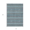 Teal Blue Aqua And Gray Floral Medallion Washable Indoor Outdoor Area Rug - 3 of 4