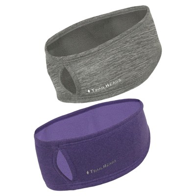 TrailHeads Women's Ponytail Headband for Winter - Moisture Wicking for Running, Sports, Workouts - 2 Pack