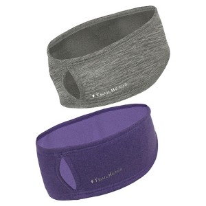 TrailHeads Women's Ponytail Headband for Winter - Moisture Wicking for Running, Sports, Workouts - 2 Pack - 1 of 4