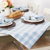 Design Imports  Buffalo Check Cotton Tablecloth, Light Blue & White, 70" Round - 3 of 4