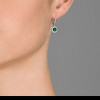 Guili Dangle CZ Earrings in Sterling Silver with Green, Clear & Rose Gold Accents – Radiant Sparkle for Modern Glam and Elegant Shine - 2 of 3