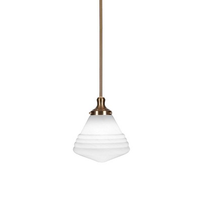Toltec Lighting Juno 1 - Light Pendant in  New Aged Brass with 10" White Marble Shade