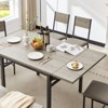 VisioGear Extendable Dining Table, Folding Kitchen Table, Space-Saving Dinner Table for Living Room, Kitchen, Grey, 63.2"*35.5"*30.5" - 4 of 4