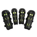 Unique Bargains with Adjustable Strap Motorcycle Knee Elbow Pads Green 4 Pcs