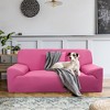 PiccoCasa High Stretch Solid Polyester Sofa Slipcovers with One Pillowcase - 2 of 4