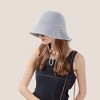 Anna-Kaci Crochet Bucket Hat with Adjustable Chin Strap and Back Button Eyelet Panel for Sun Protection - 4 of 4