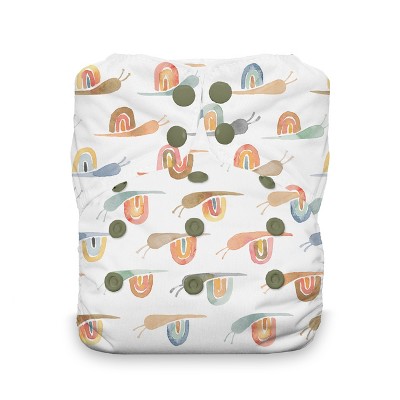 Image of Thirsties | One Size All-in-One Cloth Diapers Pack of 1 - Rainbow Snail Multicolored, One Size