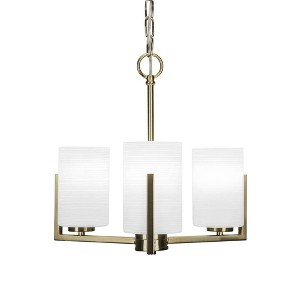 Toltec Lighting Atlas 3 - Light Chandelier in  New Aged Brass with 4" White Matrix Shade - 1 of 1