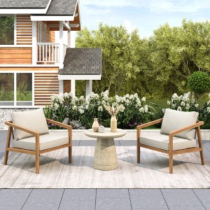 Christopher Knight Home Osborn Outdoor Slat Design Acacia Wood Club Chair (Set of 2) - 1 of 4