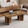 Tribesigns Rectangle Coffee Table, 47.24-Inch Farmhouse Low Cocktail Tea Table, Home Living Room Center Furniture, Rustic Brown - 3 of 4