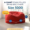 Ultimate Sack 5ft Bean Bag Chair, Oversized Comfortable Indoor Floor Lounger, Giant Foam-Filled Furniture for Relaxing, Red Suede - 3 of 4