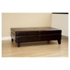 Sandusky Full Leather Cocktail Ottoman Dark Brown - Baxton Studio: Multipurpose Storage & Seating - 4 of 4