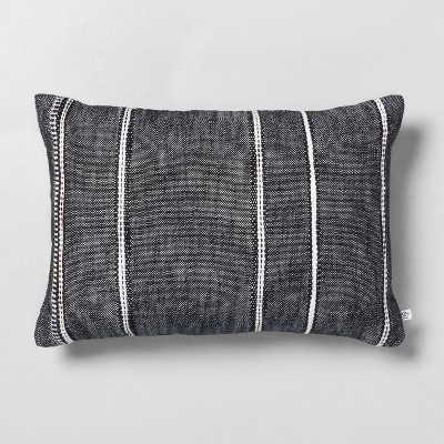 14" x 20" Stripe Pattern Throw Pillow Railroad Gray - Hearth & Hand™ with Magnolia