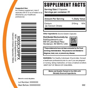 BulkSupplements Calcium Citrate Capsules - 1 of 4