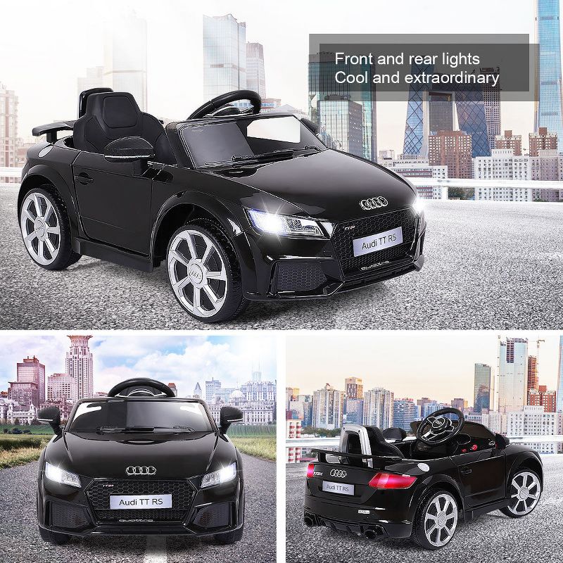 Costway 12V Audi TT RS Electric Kids Ride On Car Licensed Remote Control MP3, 4 of 11