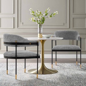 Set of 2 Lia Modern Boucle Upholstered Dining Armchairs - Manhattan Comfort - 1 of 4