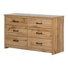 South Shore Tassio 6 Drawer Double Dresser Nordik Oak: Laminated Particle Board, Anti-Tip Hardware - 2 of 4