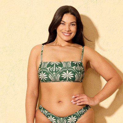 Shade & Shore Women's Palm Print Bandeau Bikini Top - Shade & Shore™ Green S — фото 4