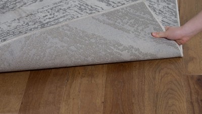 Gray Abstract Stain-Resistant Synthetic Area Rug 79" x 6"