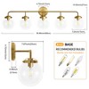 POWLIG 38.98-in 5-Light Gold Bathroom Light Fixtures Over Mirror Vanity Lighting with Clear Glass Globe Shades - 4 of 4