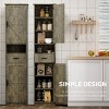 GlasFlength Decorative Storage Cabinets 69" H Tall Bathroom Storage Cabinet with 2 Barn Doors and 1 Drawer Narrow Storage, Brown, 16.34"*7.09"*48.03" - 4 of 4