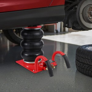 Air Jack,3 Ton/6600lbs Triple Bag Car Jack with Portable Short Round Handle, Fast Lifting Pneumatic Car Repair to 15.75 Inch, Red Floor Jack - 1 of 4