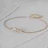 Hollywood Sensation 18K Gold Plated Sterling Silver Chain Link Bracelet with Round Cut Cubic Zirconia Cluster 7 Inches Gold - 3 of 4