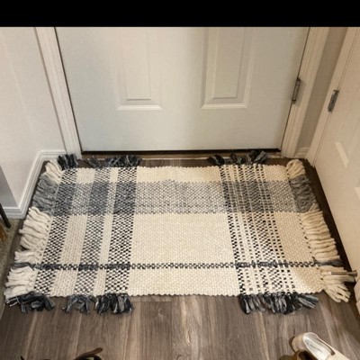 Laurelhurst Indoor/outdoor Plaid Rug Black/white - Threshold™ Designed ...