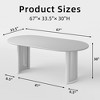 Wooakway 30"H Design Oval Wood Dining Table Kitchen Table Conference Table Gathering Table with Double Pedestal Black/Walnut/Natural Wood - 4 of 4
