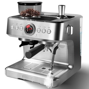 Espresso Machine with Bean Grinder, Semi Automatic Espresso Machine, 20-Bar Espresso Maker with Milk Frother Steam Wand 2.8L Water Tank - 1 of 4