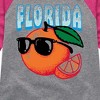 Girls' - Instant Message - Florida, The Sunshine State Orange Shirt Tail Raglan Graphic T-shirt - 2 of 4