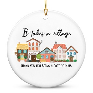 Thank You Gifts for Women Men - It's Takes A Village Ceramic Christmas Ornaments 2025 - 1 of 4