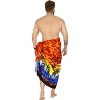 LA LEELA Men's Sarong Bath Hawaiian Pareo Wrap One Size Orange - 3 of 4