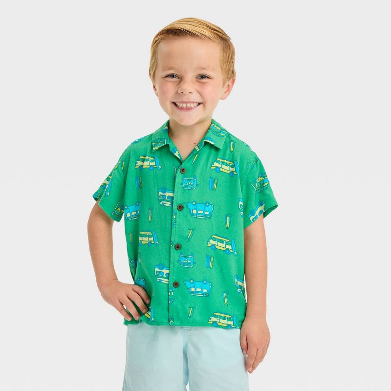 Toddler Boys' Van Challis Shirt - Cat & Jack™ Jade Green, 1 of 5