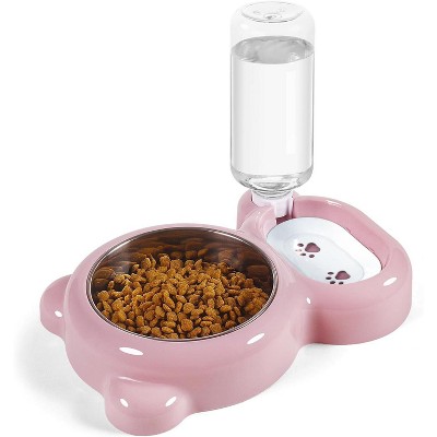 Dog Bowls, Cat Food and Water Bowl Set with Water Dispenser and Stainless Steel Bowl for Cats and Small Dogs
