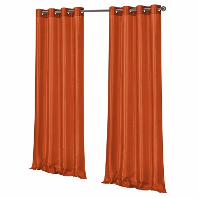 Spice Faux Silk Sheer Grommet Curtain Panel
