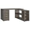 Vynxaria 3-Drawer L-Shaped Desk with Storage Shelves, Corner Workstation for Home Office Organization - 2 of 4