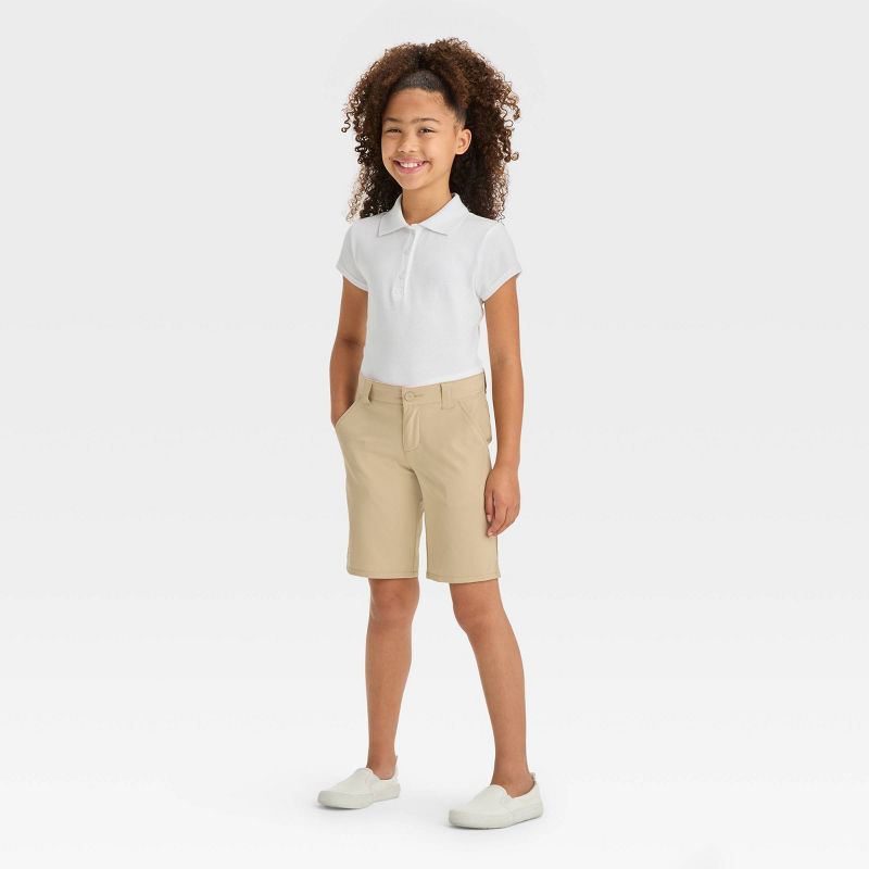  Girls' Quick Dry Performance Shorts - Cat & Jack™ Beige, 4 of 5