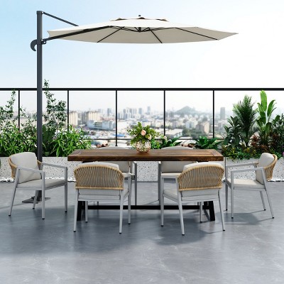 Coolbibila Iron Dining Chairs,PE Rattan Woven Accents Dinner Chairs,UV-resistant And Water-resistant Outdoor Dining Chair,Gray Patio Chairs