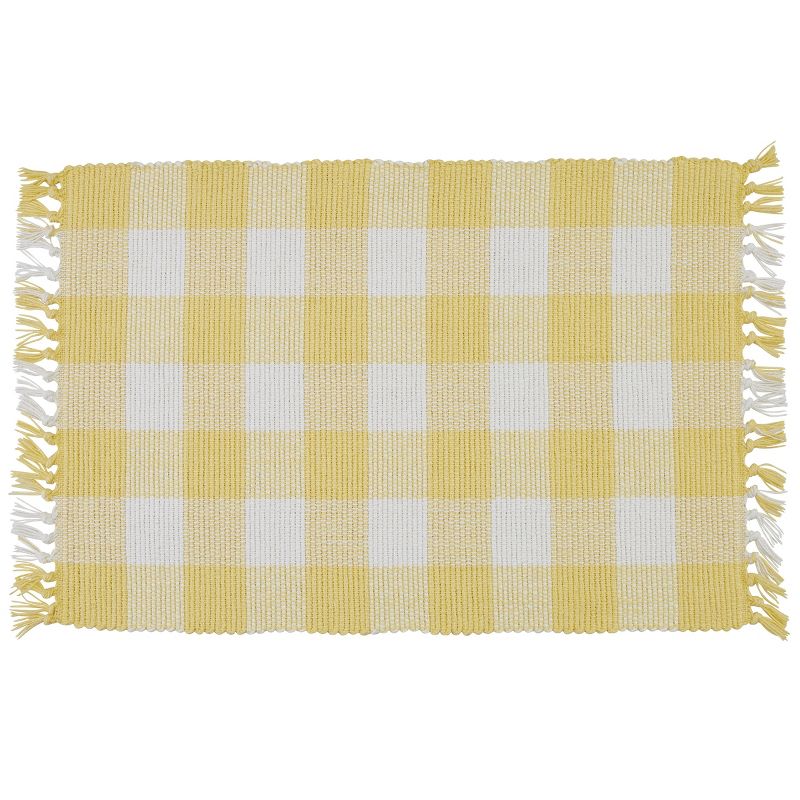 Park Designs Buffalo Check Yarn Yellow Placemat Set of 4, 1 of 4