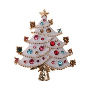 Unique Bargains Christmas Brooches HC0987 Alloy Dripping Wax White 2.24"x1.93" 1 Pc - 1 of 4
